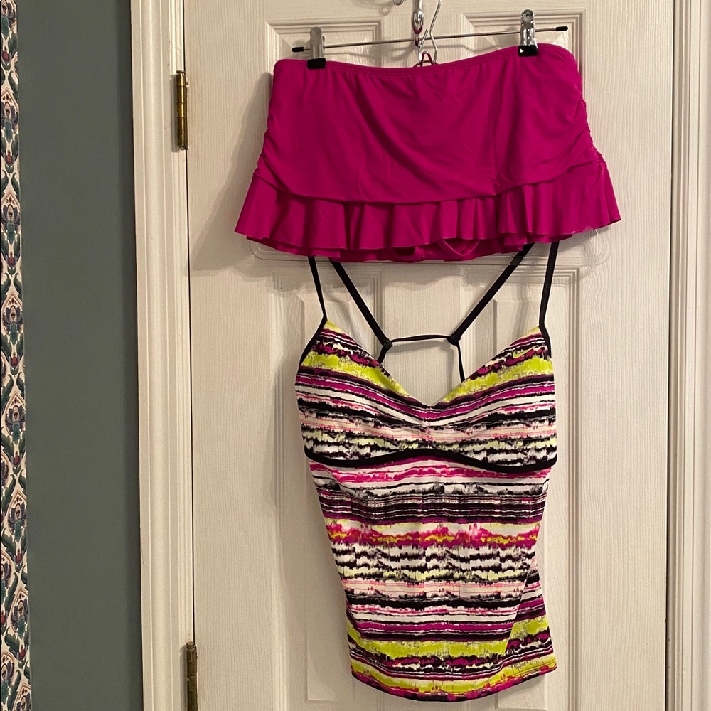 Size 10 La Blanca Swim Skirt with Nike Tankini Top - Very Good Condition